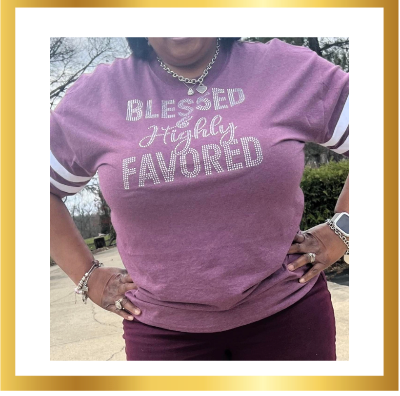 Bling Rhinestone T-Shirt - Blessed